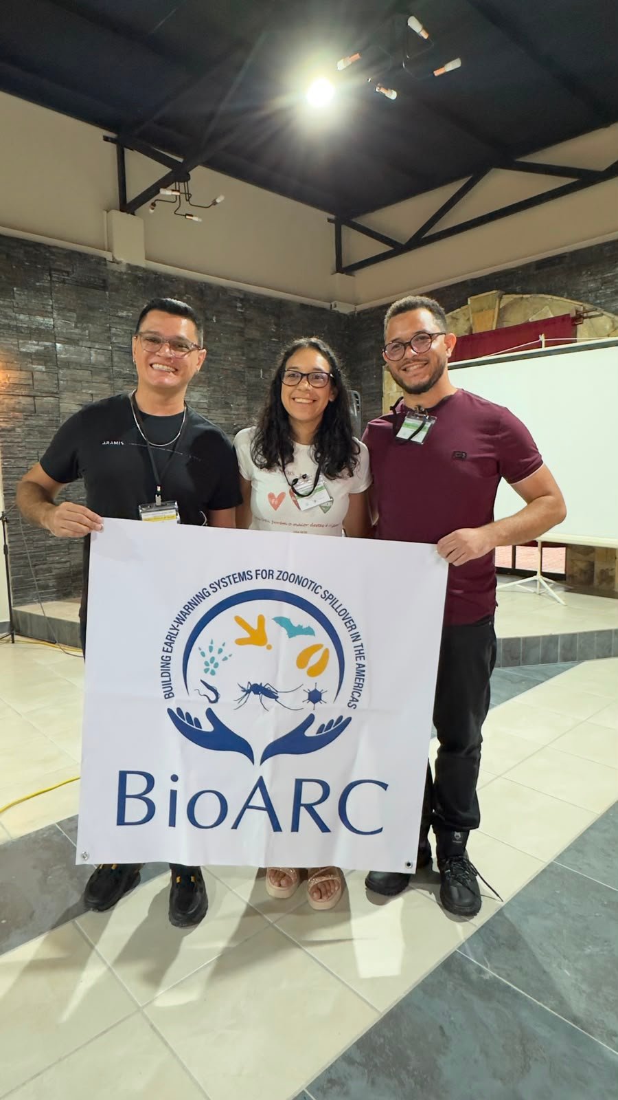 UNEMAT representatives holding the BioARC project banner