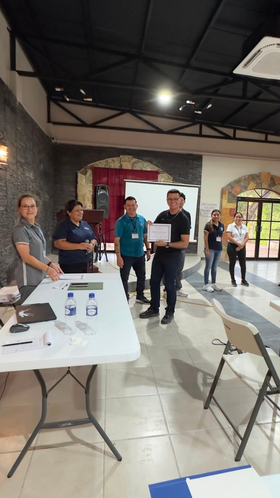 Certificates being presented to participants