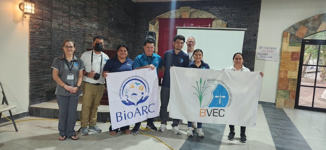 Participants holding the BioARC and BVEC banners